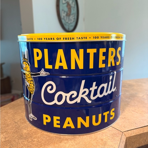 Set/3 Vintage octagon planters peanut jar, smaller jar with lid and can! - Picture 7 of 8